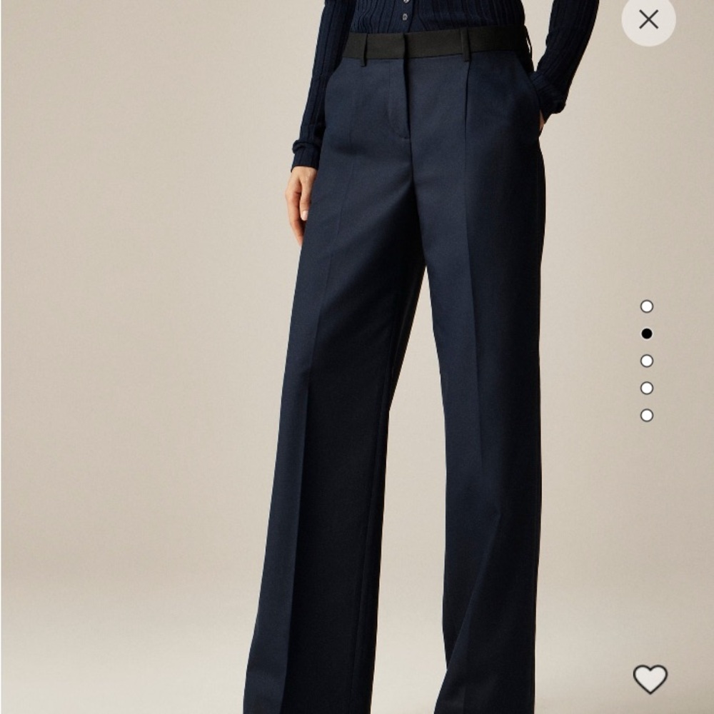J. Crew Navy Wide-Leg Dress Trousers